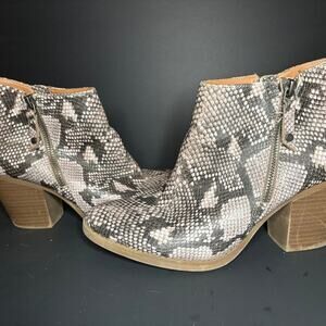 Faux snakeskin dress boots